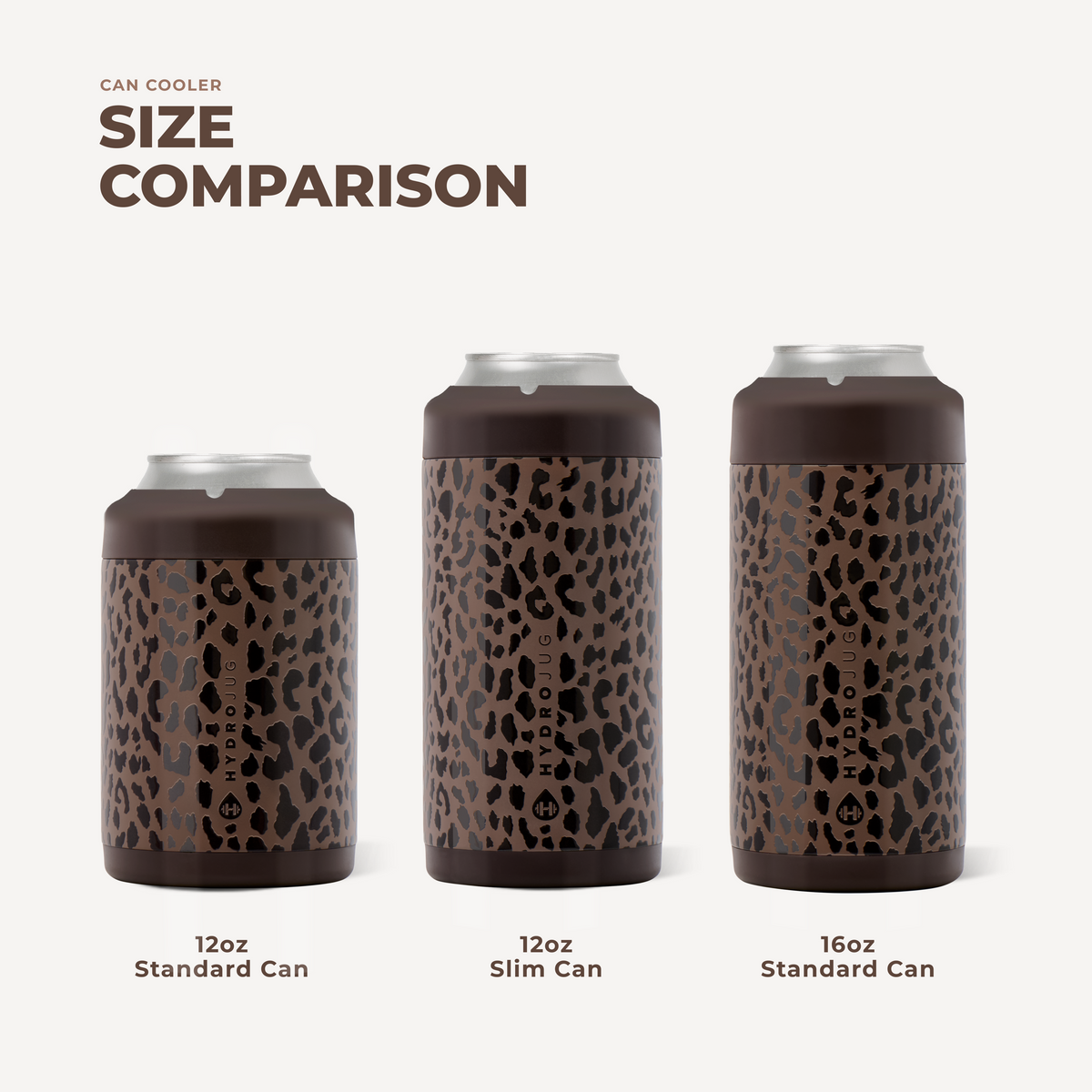 Can Cooler 12oz - BROWN LEOPARD